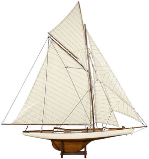 Columbia Racing Yacht 1901 Model Boat - Ivory - Antique Finish