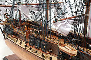 Assembled  U.S.S. Constitution  Wood Model  Ship (38" long)