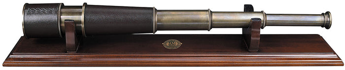 Bronze Spyglass / Telescope with Wood Stand by Authentic Models