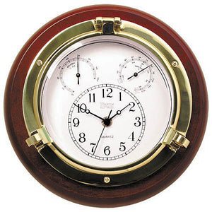 Brass Porthole Clock / Thermometer / Hygrometer - 10" by Weems and Plath