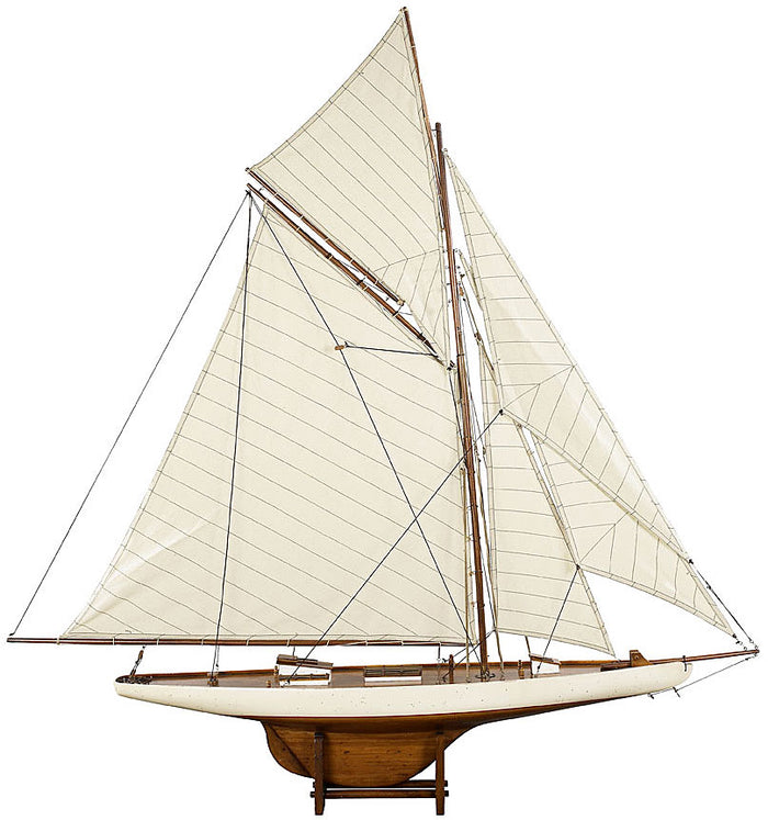 Columbia Racing Yacht 1901 Model Boat - Ivory - Antique Finish