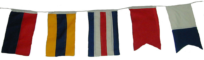 5 Cloth Nautical Signal Flags and Pennants on a String